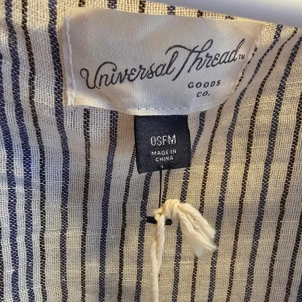 Universal Thread Navy & White Striped Flared Sleeve Tunic - Picture 2 of 5